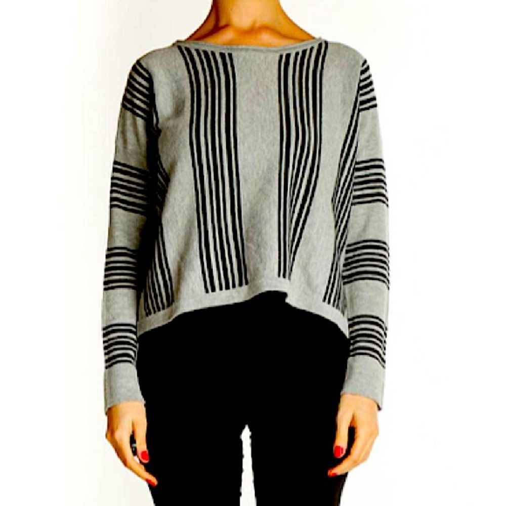 Philosophy Republic Clothing Black/Gray Striped Sweater